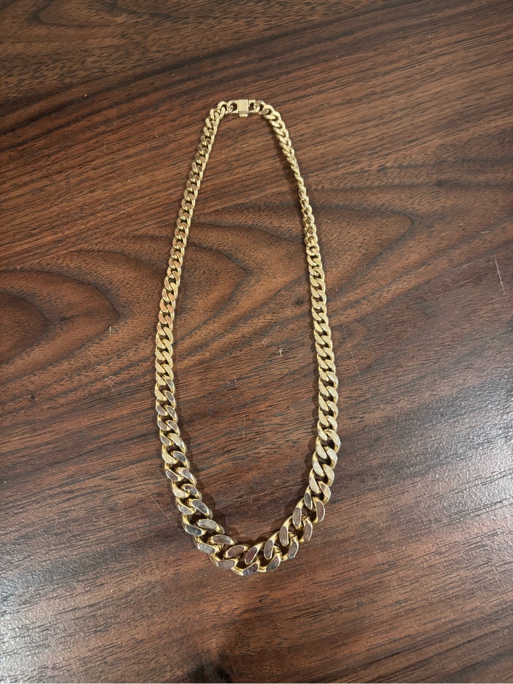 Vintage Gold Toned Miami Cuban Link Chain Necklace